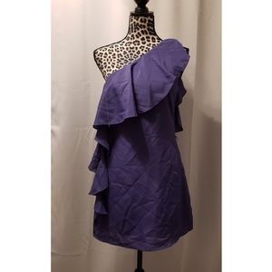 One shoulder purple dress